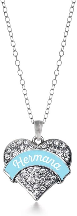Inspired Silver - Silver Pave Heart Charm 18 Inch Necklace with Cubic Zirconia Jewelry