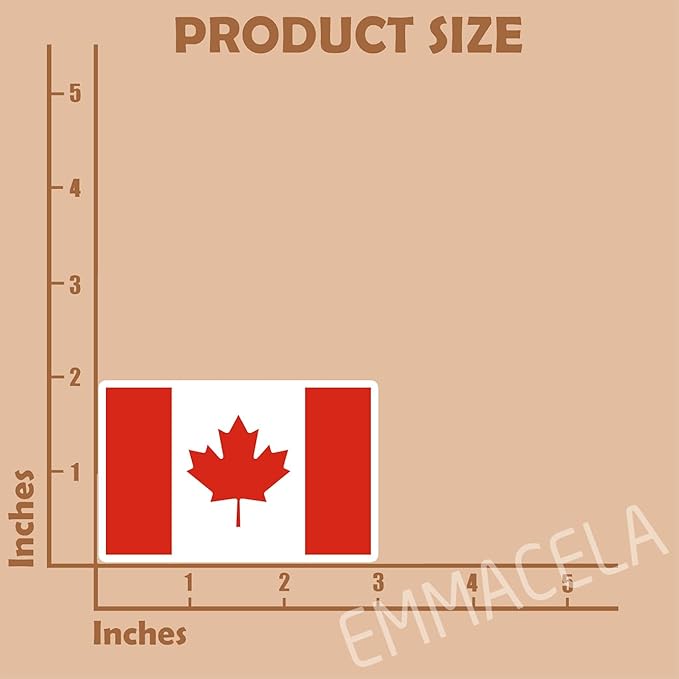 (3PCS) Canada Flag stickers, Countries Flag Stickers - Waterproof Vinyl Decals For Laptops, Tumblers, Water Bottles, Books, Scrapbooks, Size 3 x 1.9 Inch