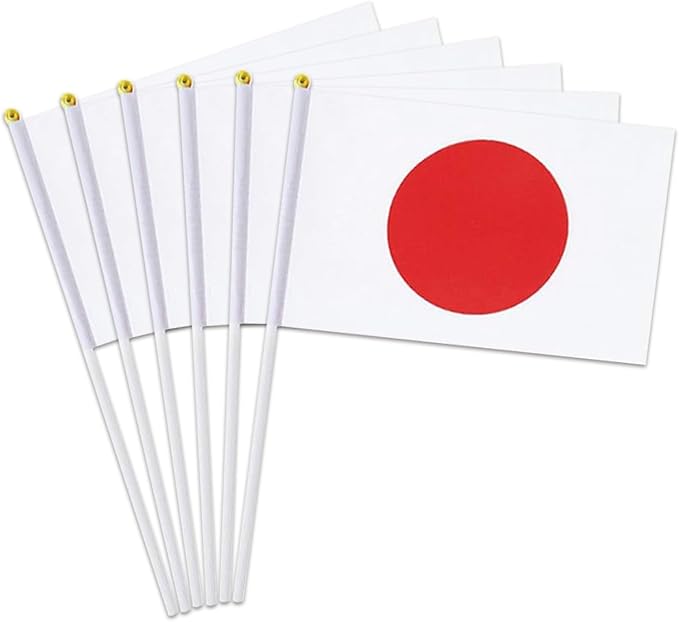 Japan Flag Small Japanese Flag 12 Pack Mini Hand Held Japanese Flags on Sticks for Party Parades Sports Events Patriotic Holiday Decorations