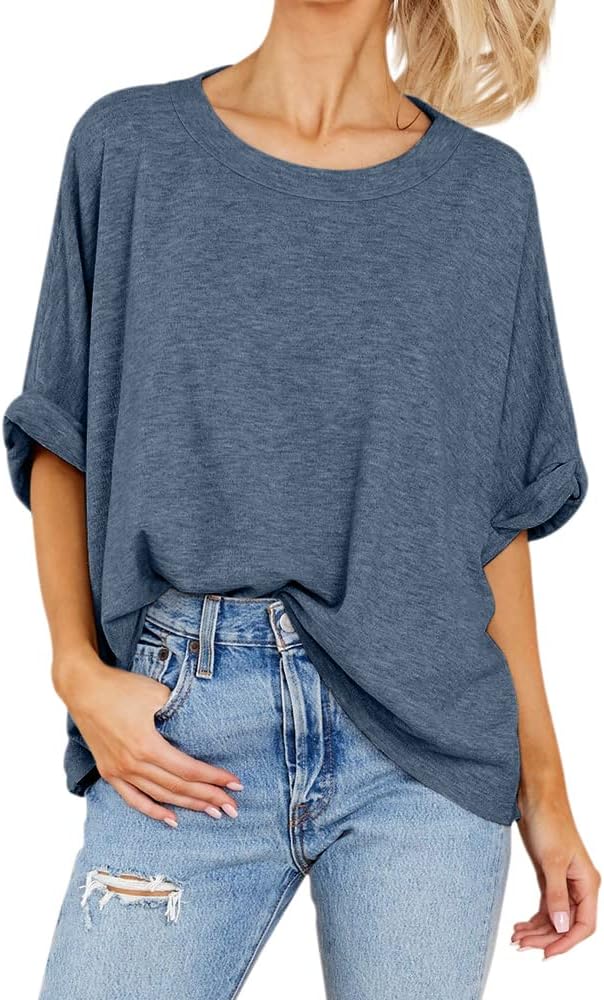 Women Oversized T-Shirt Summer Casual Short Sleeve Loose Tee Tops