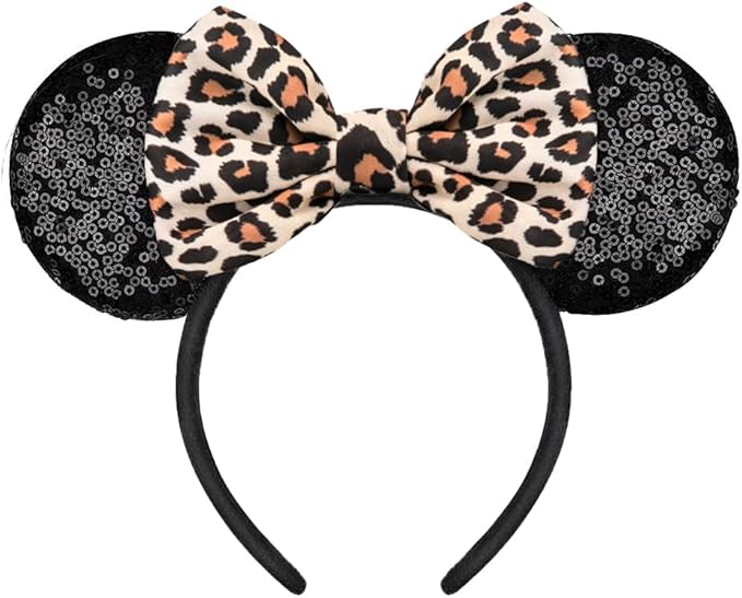 YUNISS Handmade Sparkly Mouse Ears Headband for Adults & Kids | Upgraded Wide Band |Velvet Non-Slip Band, All-Day Comfort