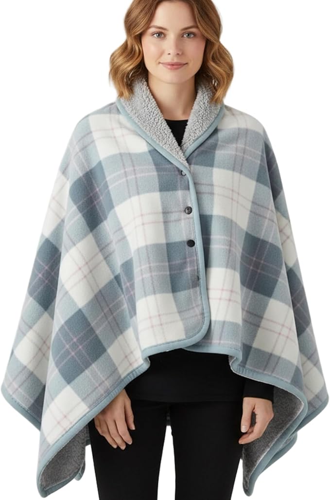 Wearable Blanket Soft Warm Plush Blanket with Buttons Shawl Wraps for Women Men Office Home 31.5x51.2in