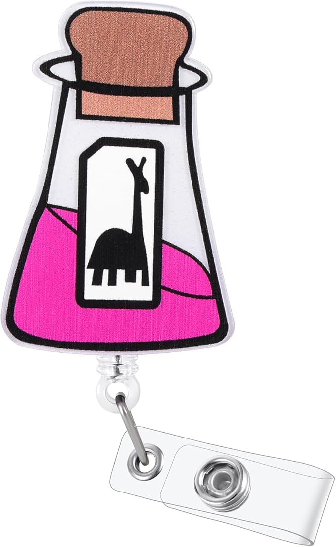 Funny Llama Potion Badge Reel, Cute Kuzcoo's Poison Retractable ID Card Badge Holder, Name Tag Medical Work Badge Clip for RN LPN CNA MA ER Night Shift Nurse Nursing Student Doctor, Nurse Gifts