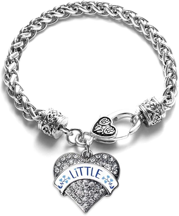 Inspired Silver - Silver Pave Heart Charm Bracelet with Cubic Zirconia Jewelry