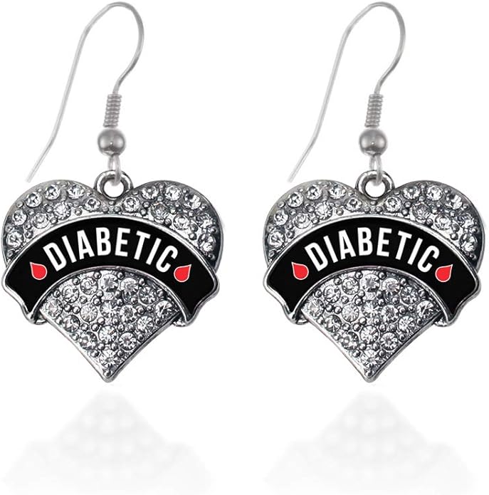 Inspired Silver - Silver Pave Heart Charm French Hook Drop Earrings with Cubic Zirconia Jewelry