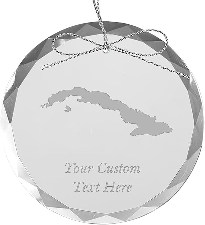 Cuba, Personalized Travel Christmas Ornament – Customized Engraved Glass Keepsake - Custom Family Trip & Vacation, 2024, 2025, 2026, 2027 & Name – Destination Xmas Holiday Ornament