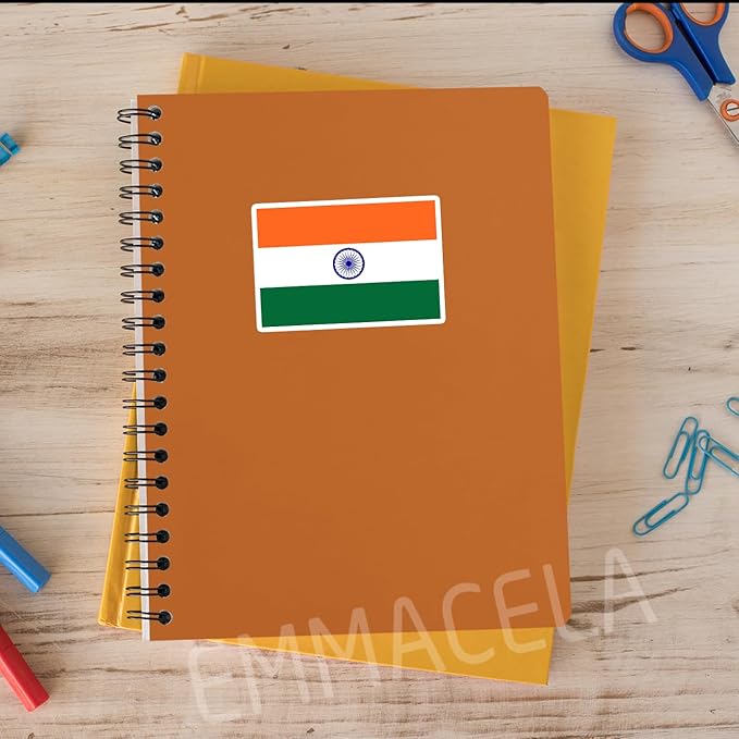 (3PCS) India Flag stickers, Countries Flag Stickers - Waterproof Vinyl Decals For Laptops, Tumblers, Water Bottles, Books, Scrapbooks, Size 3 x 2 Inch