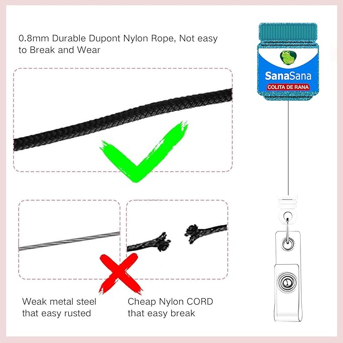 2 Pcs Funny Badge Reel - Retractable ID Holder with Alligator Clip& Nylon Cord | AcrylicClip for Nurse Nurses Office Worker Teacher Student