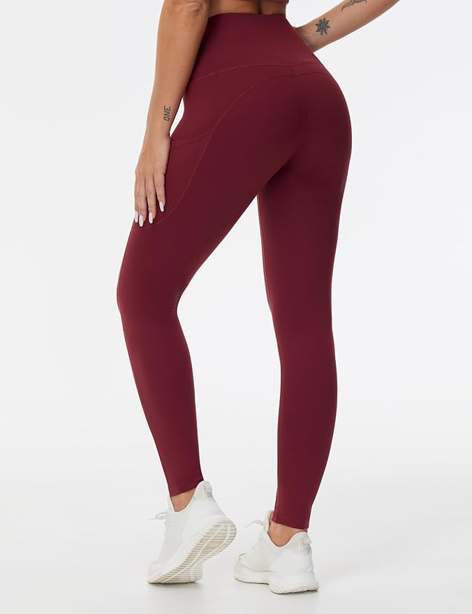 THE GYM PEOPLE Thick High Waist Yoga Pants with Pockets, Tummy Control Workout Running Yoga Leggings for Women