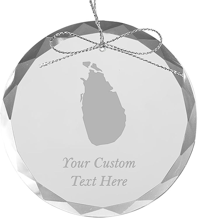Sri Lanka, Personalized Travel Christmas Ornament – Customized Engraved Glass Keepsake - Custom Family Trip & Vacation, 2024, 2025, 2026, 2027 & Name – Destination Xmas Holiday Ornament