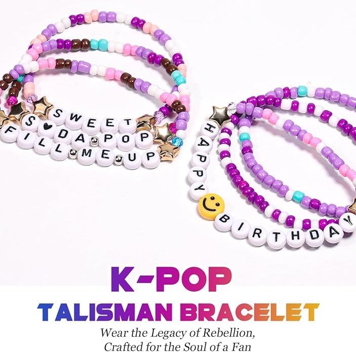 AICase for Korea-Pop Merch Toys Gifts Doll Cosplay Outfit Costume 5 Pcs Stackable Stretch Friendship Beaded K_Pop Bracelets Merchandise Jewelry Gifts for Fans Women Christmas Stocking