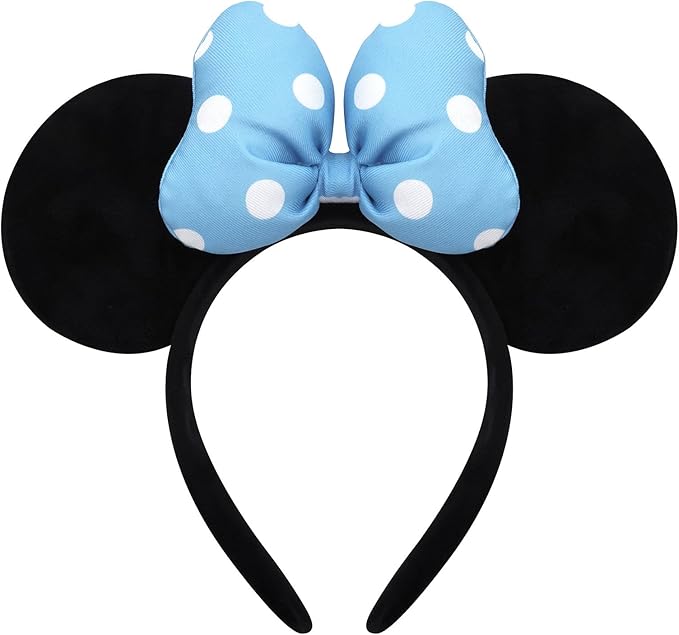 ODOCARE Handmade Mouse Ears Headband for Women and Ladies, Polka Dot Bow Minnie Ears Costume Accessories