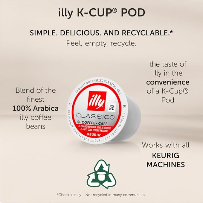 illy Coffee K Cup, Pods for Keurig Machines, Intenso Dark Roast, 100% Arabica, Premium Italian Coffee, 20 Count, 1 Pack