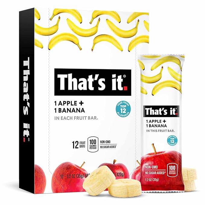 That’s it. Variety, 100% Natural Real Fruit Bar, High Fiber Vegan, Gluten Free Healthy Snack, Paleo for Children & Adults, Non GMO No Added Sugar, (Mango, Cherry, Banana) (36 Pack)