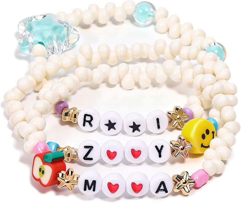 AICase for Korea-Pop Merch Gifts Toys Inspired Bracelets 3 Pcs Stackable Stretch Friendship Beaded Bracelets for Unique Merchandise Jewelry Gifts for Fans Women Men Stocking Stuffers_Crystal