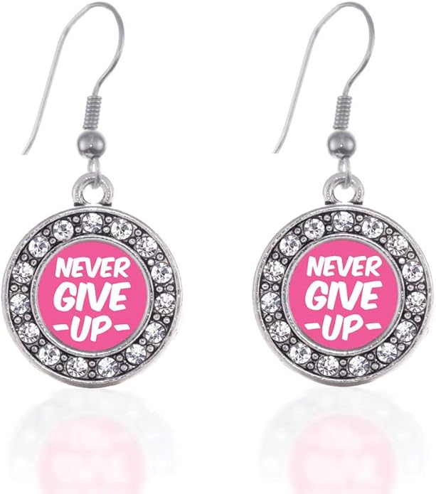 Inspired Silver - Silver Circle Charm French Hook Drop Earrings with Cubic Zirconia Jewelry