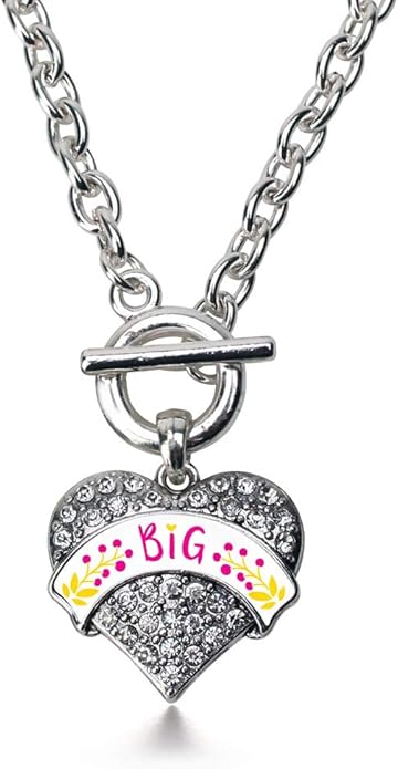 Inspired Silver - Silver Pave Heart Charm 18 Inch Necklace with Cubic Zirconia Jewelry