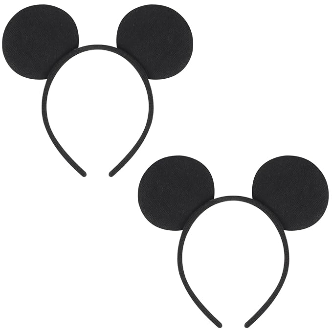 DRESHOW Mouse Ears Headbands Solid Black Ears Party Decoration Costume Headbands Hair Band for Christmas Party