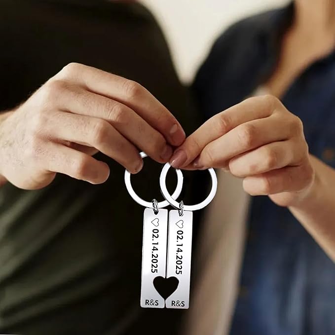 KBPTM Customized Double Sided Keychain - Personalized Engraved Text/Number/Name Keychain, Custom Key chain Gift for Boyfriend