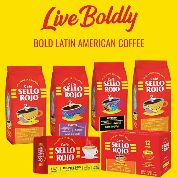 Sello Rojo Intenso Darkest Roast Ground Coffee, 10 oz