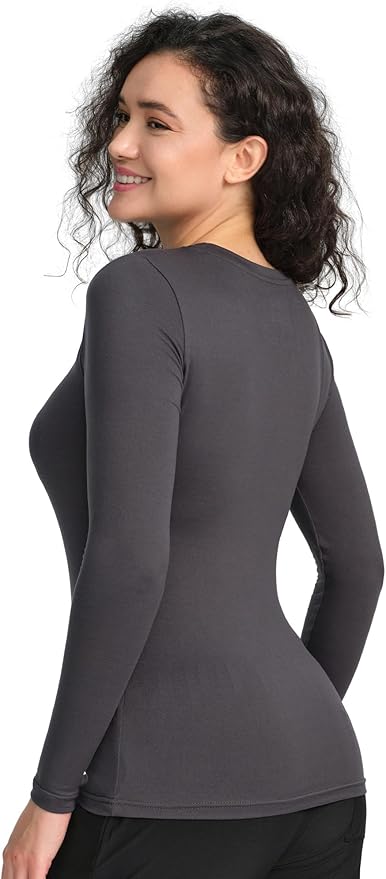 COZYFIT 3 Pack Scrub Undershirts Long Sleeve Women - Underscrub Comfort Tee