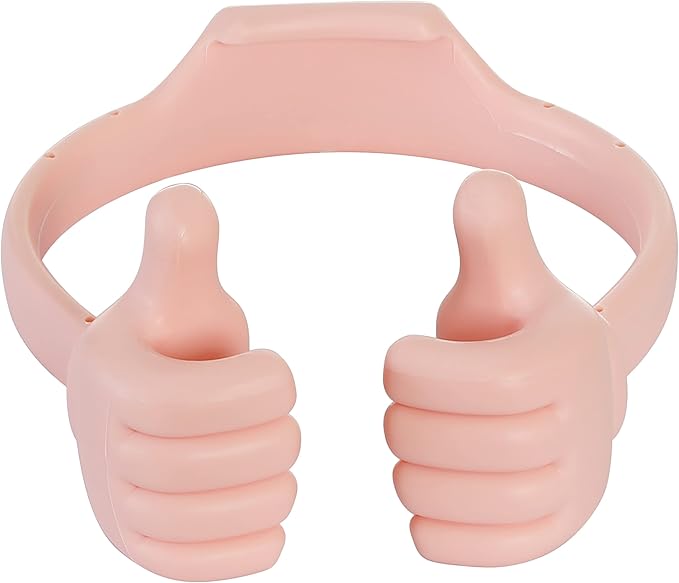 Honsky Thumbs-up Cell Phone Stand Holder, Tablet Stand Cradle for Desk Desktop Smartphone Cellphone Mobile Phone Tablets - Universal Adjustable Flexible - Pink