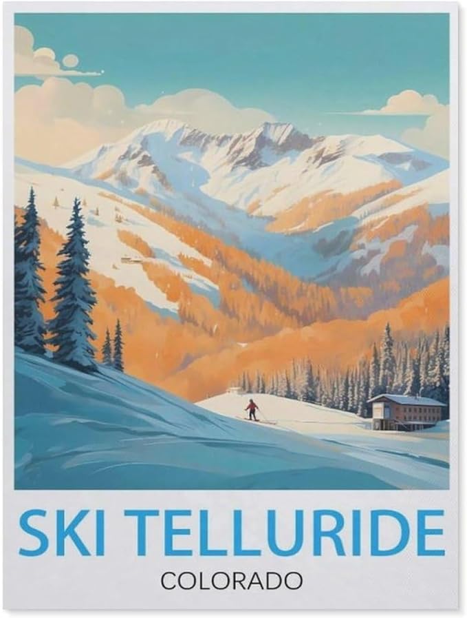 1000 Piece Jigsaw Puzzle for Adults，Ski Telluride Colorado，Wood Puzzle - for Adults Teens Educational Toys Gifts（75x50cm）-BD100