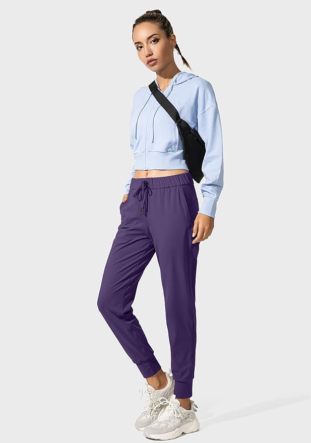 SANTINY Women's Joggers Pants Pockets Drawstring Running Sweatpants for Women Lounge Workout Jogging