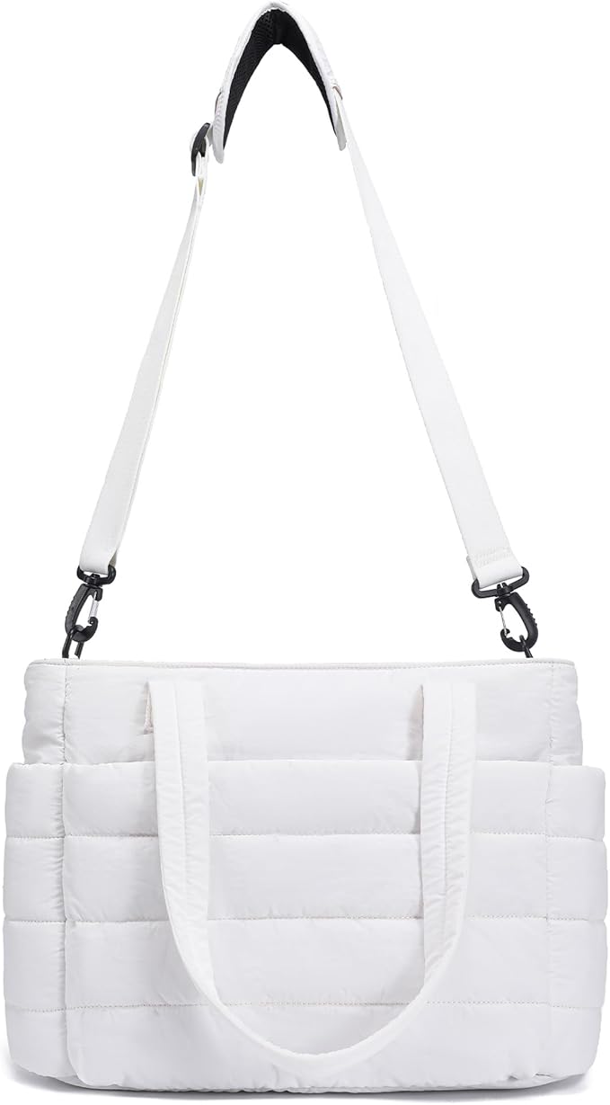 AOCINA Puffer Tote Bag for Women Quilted Work Bag Nurse Bags Women's Shoulder Handbags for Travel Gym Gifts Laptop Purse