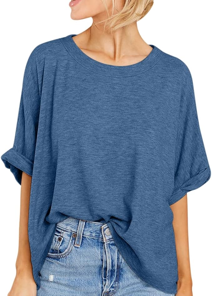 Women Oversized T-Shirt Summer Casual Short Sleeve Loose Tee Tops