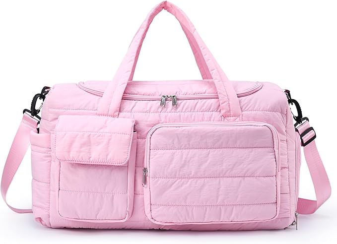 Small Gym Bag for Women, Travel Duffle Bag Carry On Weekender Bag with Shoe Compartment