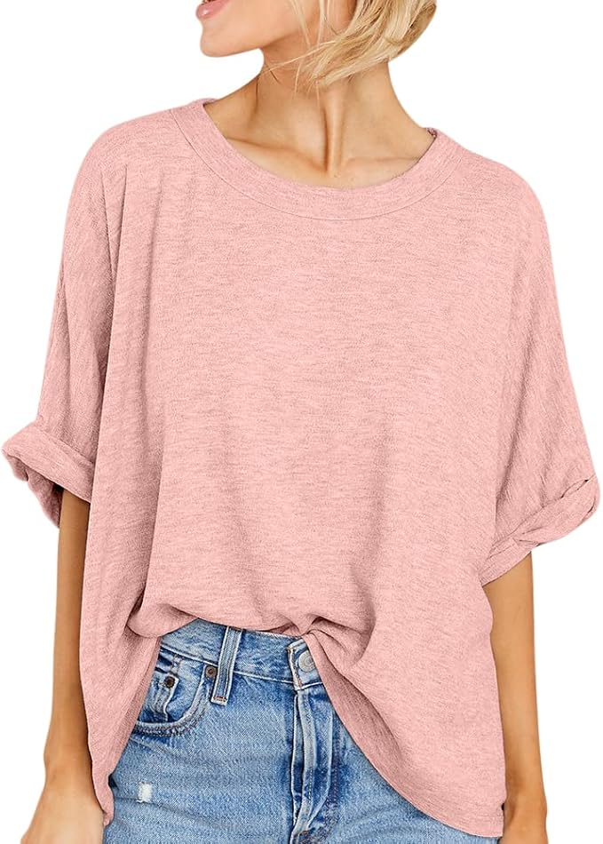 Women Oversized T-Shirt Summer Casual Short Sleeve Loose Tee Tops