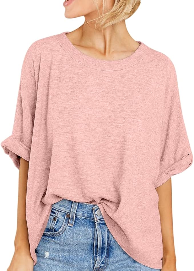 Women Oversized T-Shirt Summer Casual Short Sleeve Loose Tee Tops