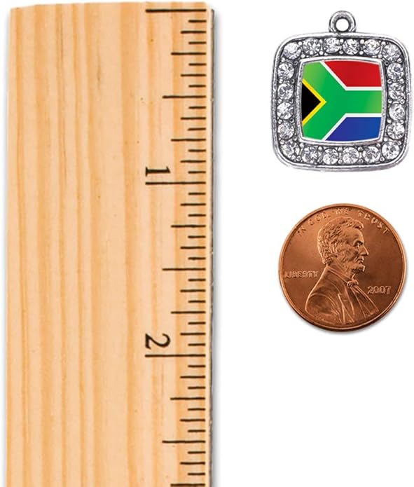 Inspired Silver - Silver Square Charm 18 Inch Necklace with Cubic Zirconia Jewelry