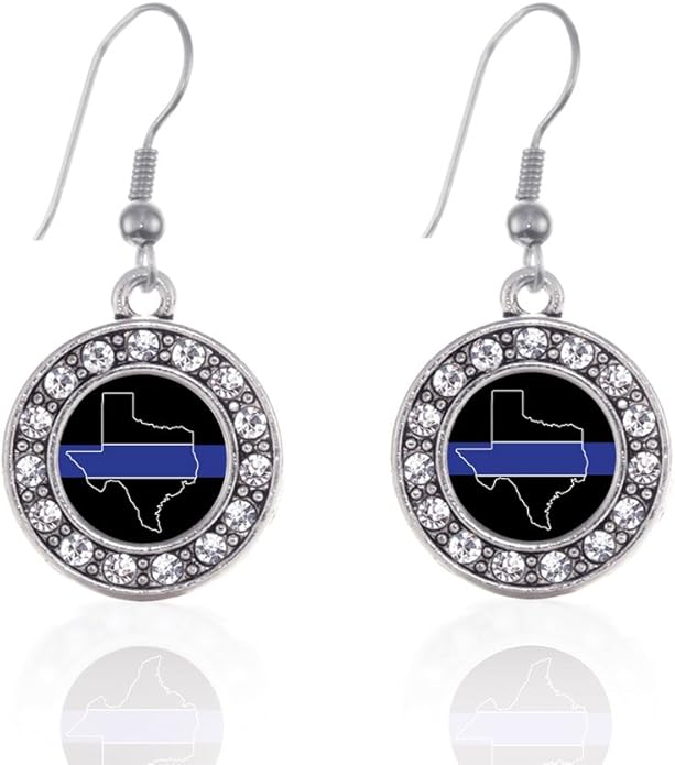 Inspired Silver - Silver Circle Charm French Hook Drop Earrings with Cubic Zirconia Jewelry