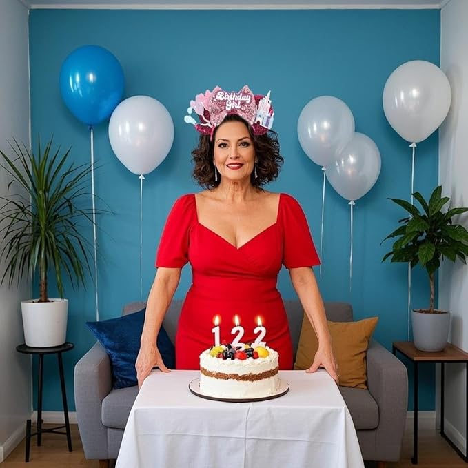 XINGKANG Mouse Ear Sparkling Headband, pink bow, birthday, Balloons, Castle, Firmly Occupying the C Position at the Party