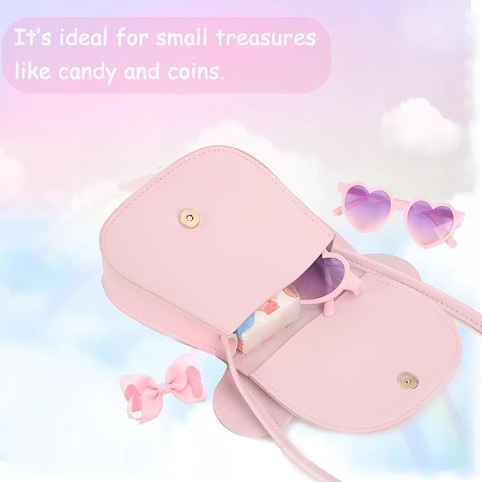 PRLINJSK Toddler Purse for Girls Birthday Gift, Little Girls Purse Kids Wallet Mouse Crossbody Bag Gift Set