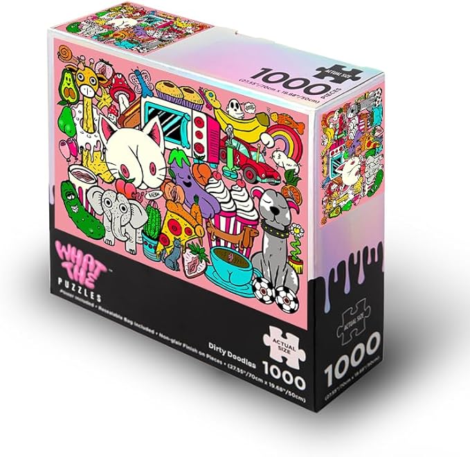 What The Puzzles - Challenging Jigsaw Puzzles 1000 Pieces, Difficult Brain Teaser Puzzles for Adults (Funny Doodle)