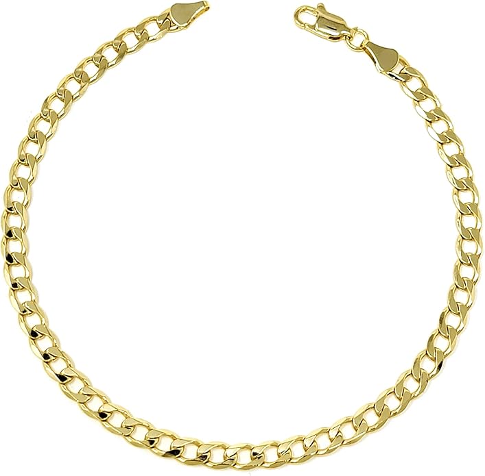 BA UNIQUE FASHION Gold Electroplated Anklet for Women, 9-12 Inch Sizes, Figaro, Cuban, Mariner, Herringbone Design - Made in Korea