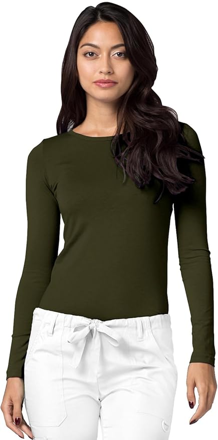 Adar Underscrubs for Women 3 Pack - Long Sleeve Underscrub Comfort Tee