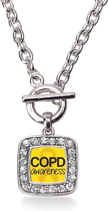 Inspired Silver - Silver Square Charm 18 Inch Necklace with Cubic Zirconia Jewelry