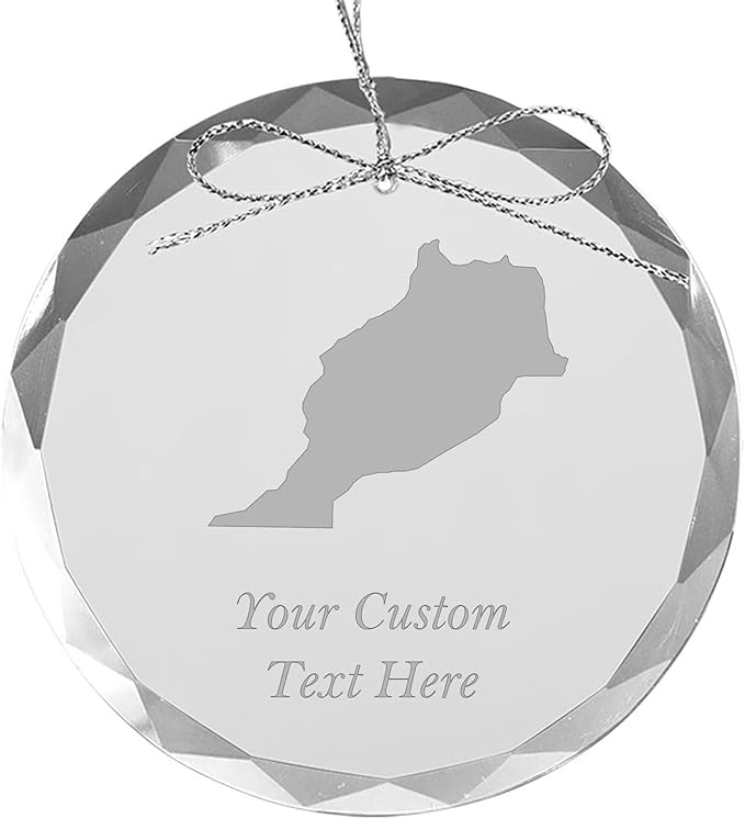 Morocco, Personalized Travel Christmas Ornament – Customized Engraved Glass Keepsake - Custom Family Trip & Vacation, 2024, 2025, 2026, 2027 & Name – Destination Xmas Holiday Ornament
