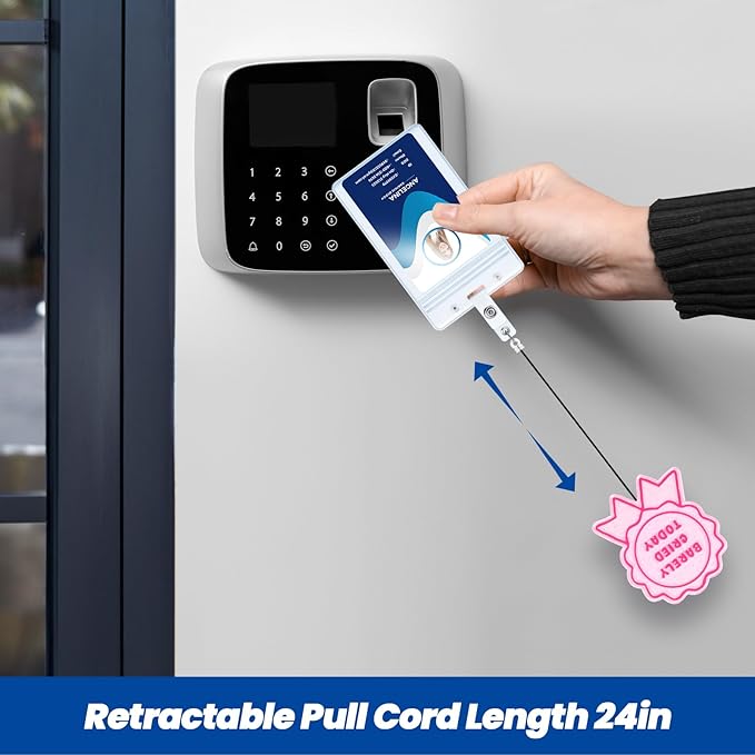 Barely Cried Today Funny Badge Reel, Cute Pink Ribbon Retractable ID Card Badge Holder, Name Tag Medical Work Badge Clip for RN LPN CNA MA ER Night Shift Nurse Paramedic Doctor Teachers, Nurse Gifts