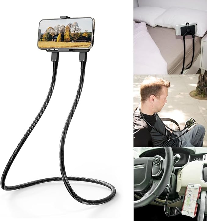B-Land Cell Phone Holder, Universal Mobile Phone Stand, Lazy Bracket, DIY Flexible Mount Stand with Multiple Function (Black)