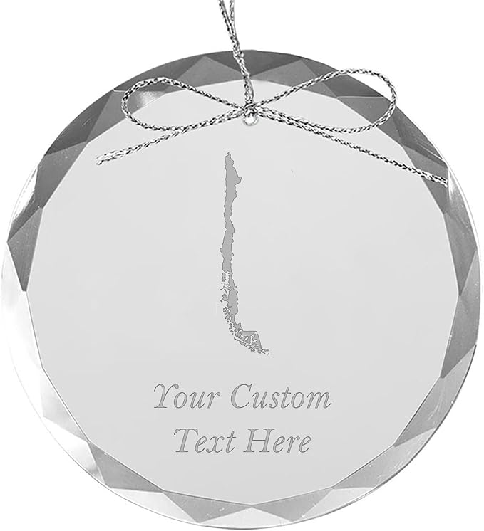 Chile, Personalized Travel Christmas Ornament – Customized Engraved Glass Keepsake - Custom Family Trip & Vacation, 2024, 2025, 2026, 2027 & Name – Destination Xmas Holiday Ornament