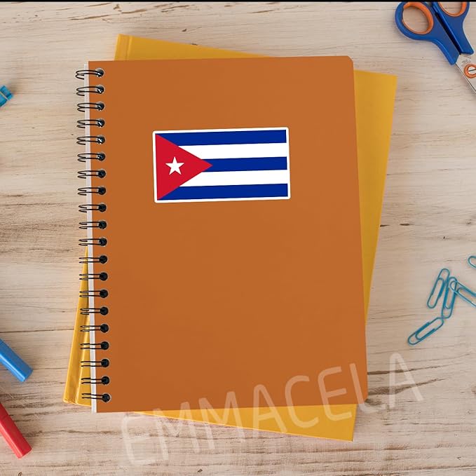 (3PCS) Cuba Flag stickers, Countries Flag Stickers - Waterproof Vinyl Decals For Laptops, Tumblers, Water Bottles, Books, Scrapbooks, Size 3 x 1.6 Inch
