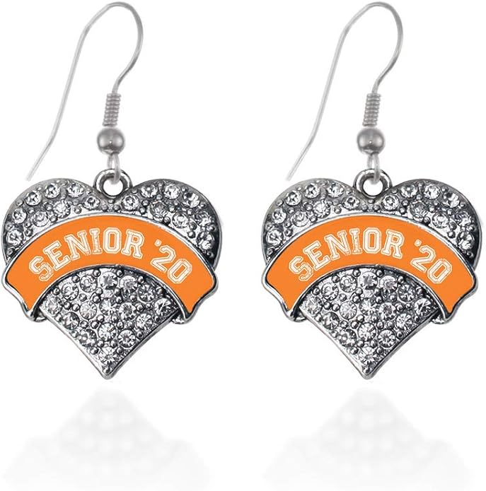 Inspired Silver - Silver Pave Heart Charm French Hook Drop Earrings with Cubic Zirconia Jewelry