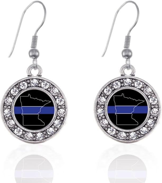 Inspired Silver - Silver Circle Charm French Hook Drop Earrings with Cubic Zirconia Jewelry