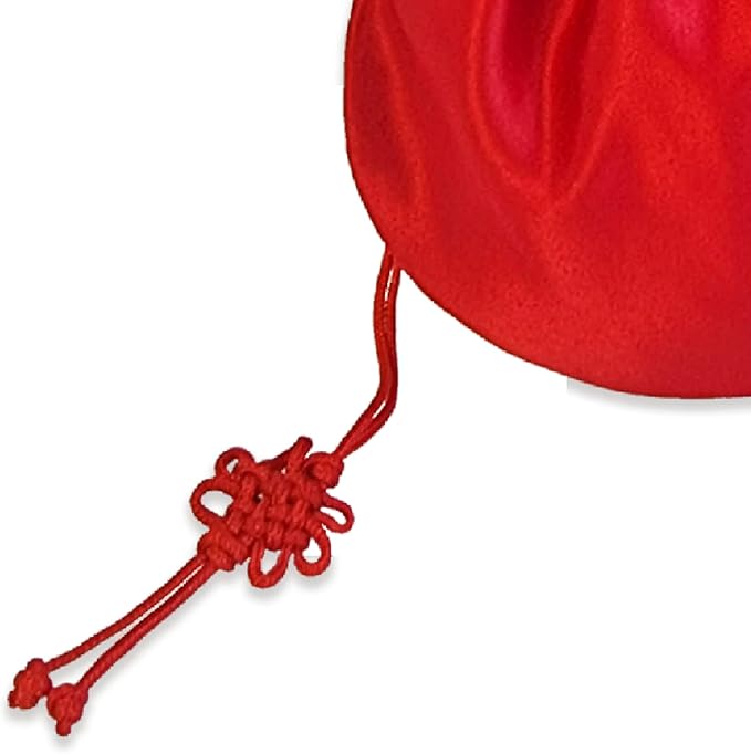 Seoulful Vintage Korean Embroidered Bokjumeoni - Traditional Lucky Pouch - Hanbok Fortune New Year's Gifts Bag (Red)