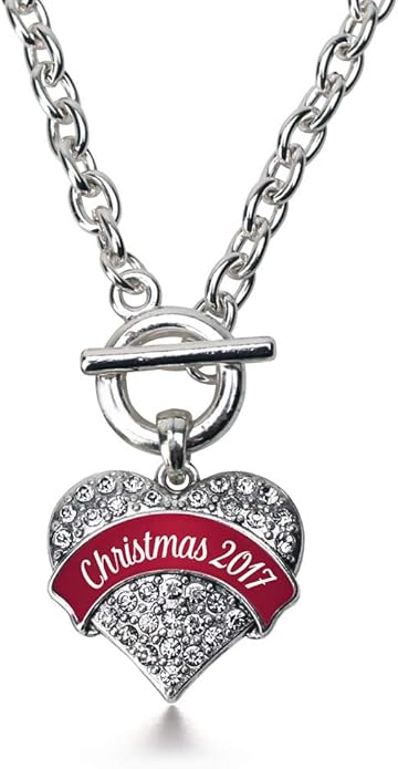 Inspired Silver - Silver Pave Heart Charm 18 Inch Necklace with Cubic Zirconia Jewelry
